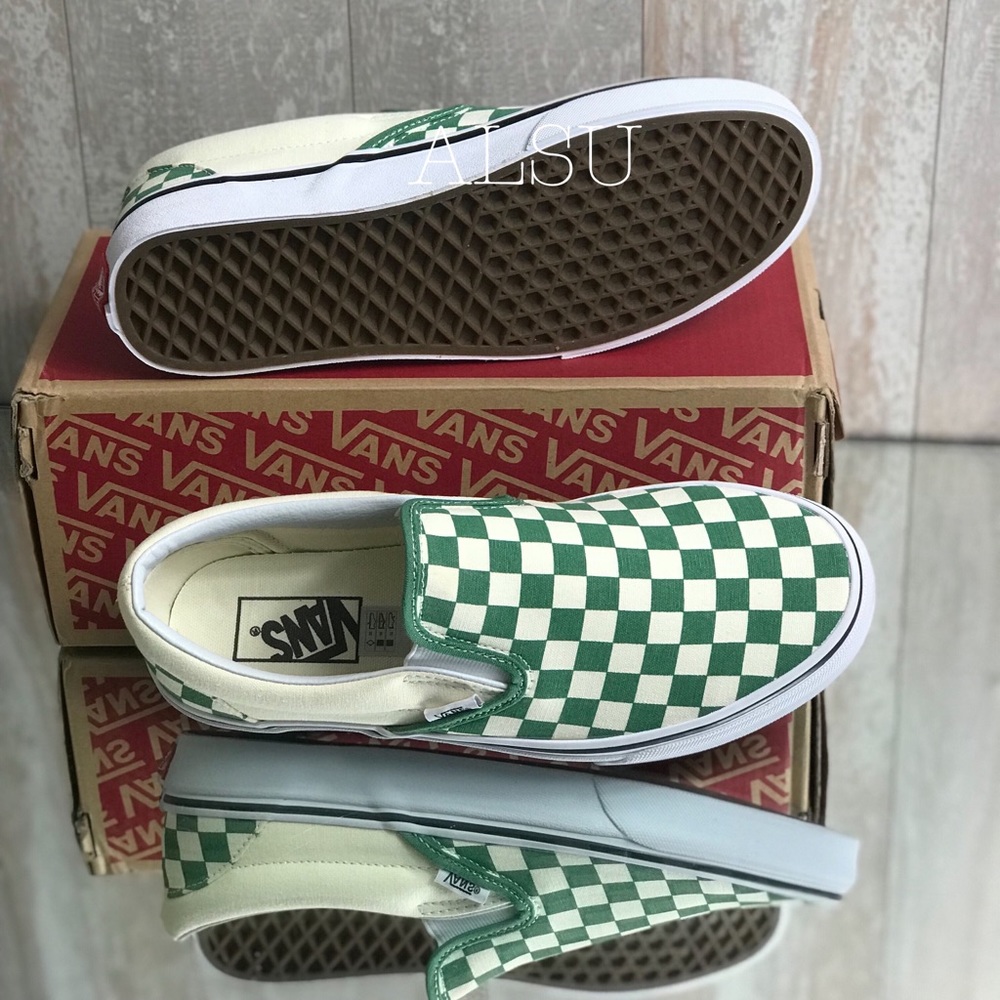 VANS Classic Slip On Checkerboard Grape Green W - Picture 5 of 8